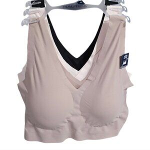 Nautica 3Pk Comfy Active Lounge No Show laser cut Bralettes Bras Plus Size 3X